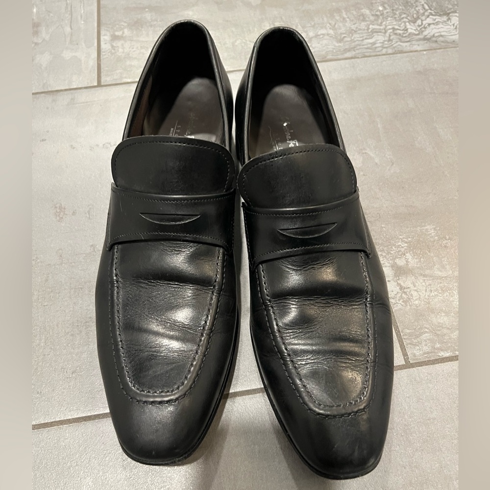 Salvatore Ferragamo Studio Men's Black Loafers Size 8.5 D made in Italy Luxury